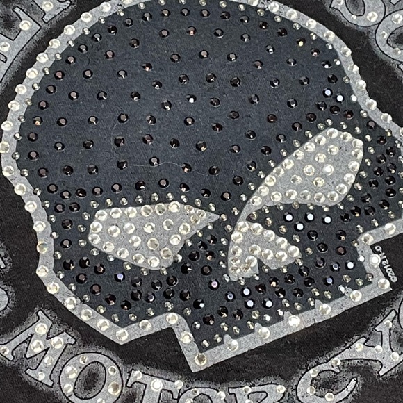 Harley-Davidson Willie G Skull Rhinestone Embellished Tee - Picture 2 of 9